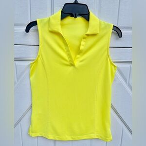 PGA Tour Airflux Sleeveless Golf Polo Yellow Women’s Size S NWOT